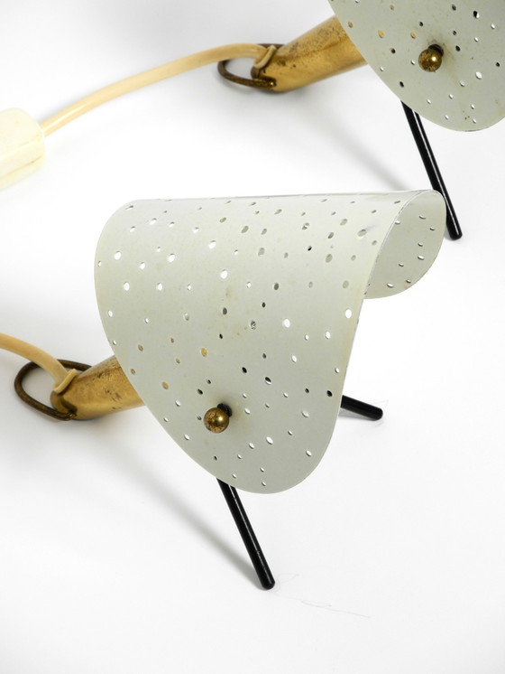 Image 1 of Coppia di splendide lampade da tavolo e da parete in ottone e metallo, in stile Mid-Century Modern, di Ernest Igl per Hillebrand