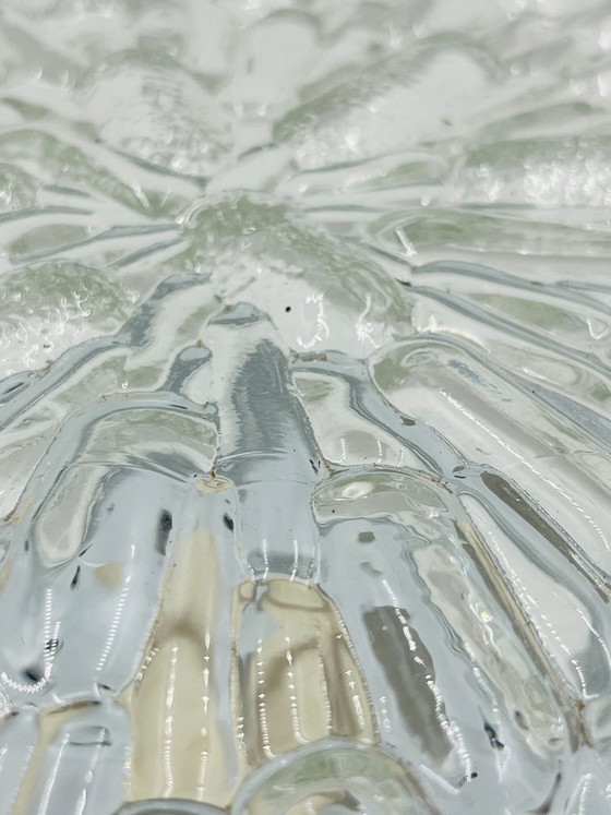 Massive modernist ceiling light in molded glass (photo 8 of 12)