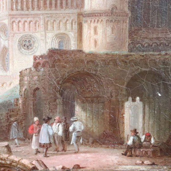 Image 1 of Worms Cathedral, Oil Painting on Board, 19th Century
