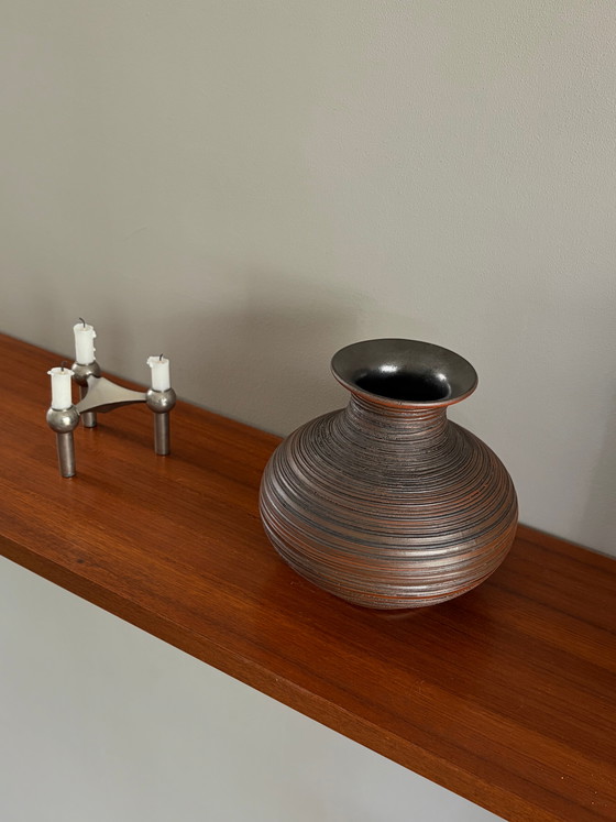 Vintage handgemaakte keramische vaas – Vazen, Mid Century Modern (photo 4 of 6)