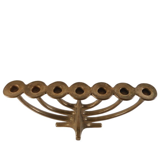 Grande candeliere brutalista in bronzo, 7 fiamme, 36 cm – Harjes, Portacandele, Bronze (photo 5 of 7)