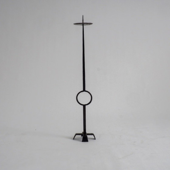 Image 1 of Wrought Iron Standing Candle Stick Holder