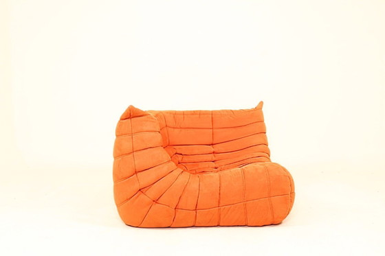 Image 1 of Togo set of 3 pumpkin orange fabric design by Linge Roset 