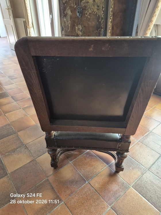 Neorenaissance Chefsessel, Bürostühle, Holz, Skai, Braun (Foto 4 von 5)