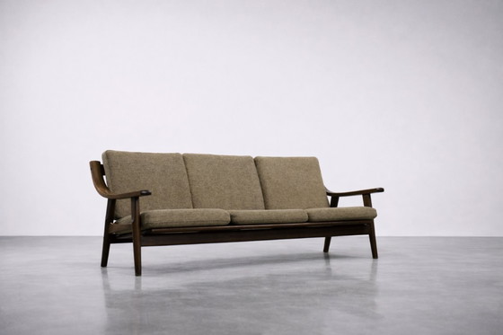 Image 1 of Vintage Mid-Century Scandinavian Modern 3-Seat Sofa & Armchair by Hans J. Wegner for Getama, Set of 2, 1960s