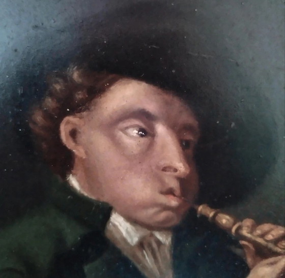 Image 1 of Old Oil Painting by Pehr Hilleström: Flute Player