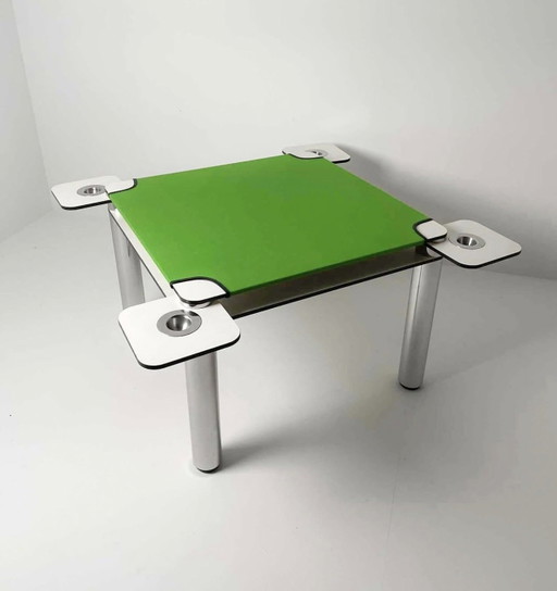 Joe Colombo Pokertafel - Zanotta – eettafels, Wood, Textile