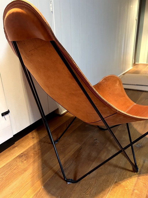 Butterfly Leather Vlinderstoel | Cognac