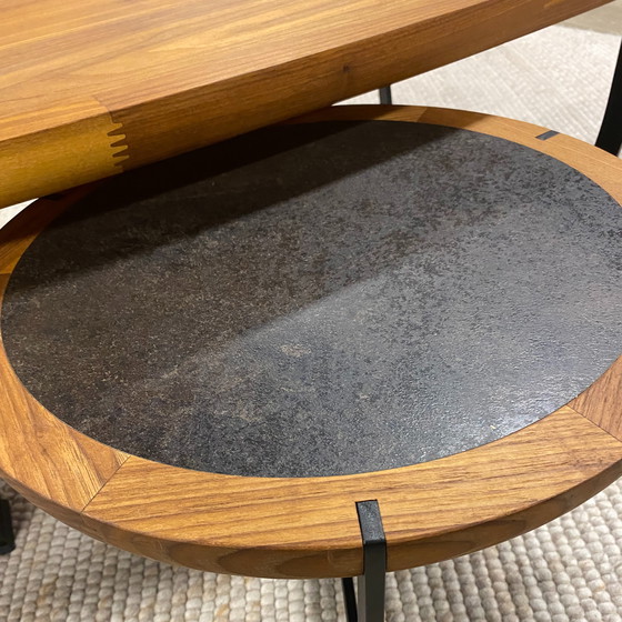 Image 1 of Tavolino da caffè Gealux in noce (set da 2)