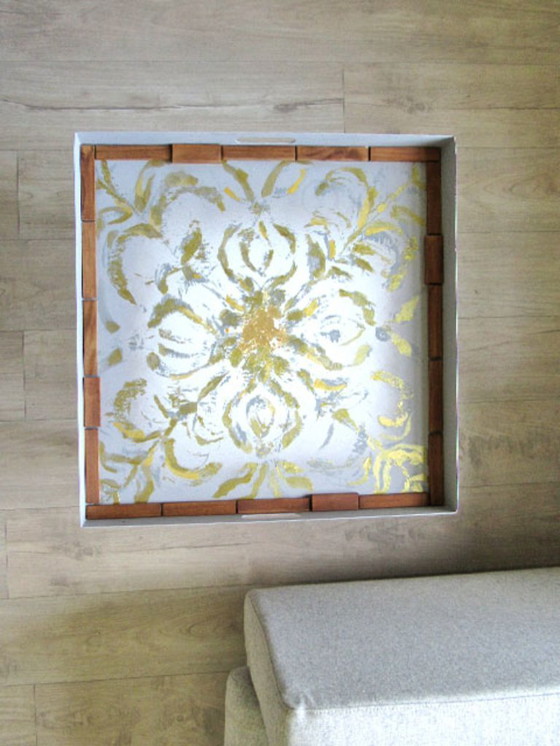 Image 1 of % SALE % -- Metal side table - Japandi style