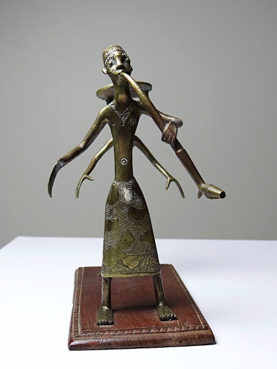 Image 1 of Fon figurine, Dahomey, Benin, vintage craftsmanship 1950s-1970s brass/bronze
