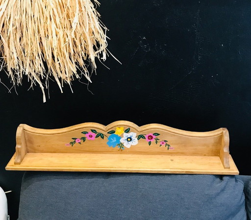 Small floral wood shelf