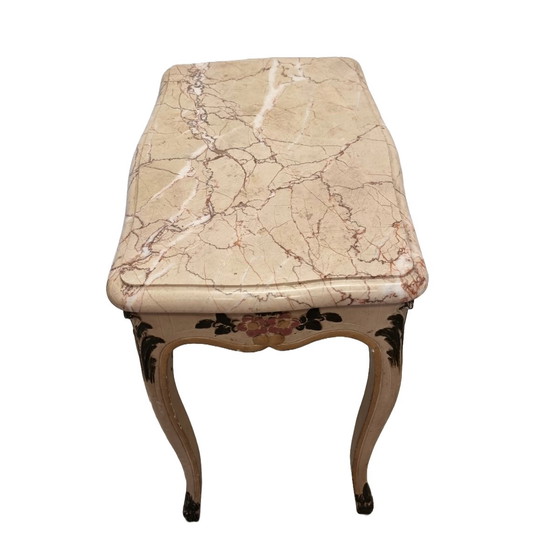 Image 1 of Vintage painted table marble top