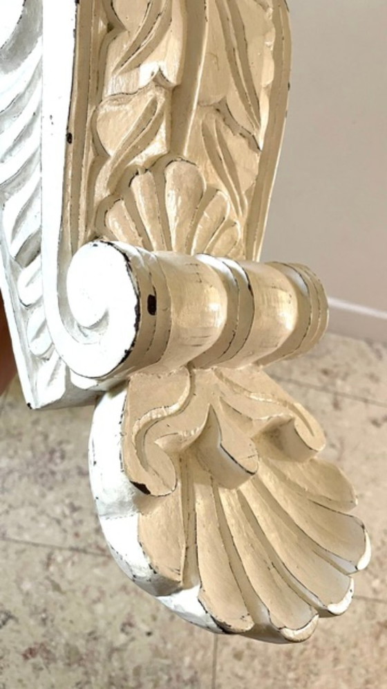 Patinated White Wall Console Shelf – Shelving unit, Wood (photo 19 of 35)