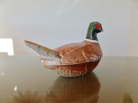Image 1 of Pheasant terrine in slipware by Michel Caugant, 1950s-60s