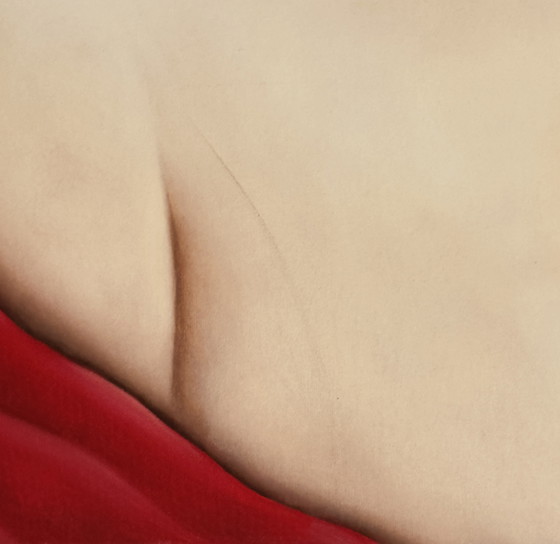 Image 1 of Large Art Deco oil on canvas – Stylized woman signed Ardoon (circa 1980) – 100 x 65.5 cm