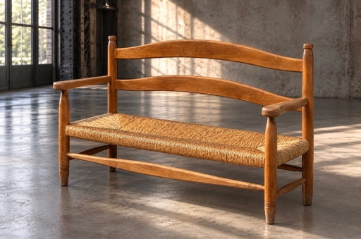 Bank für Handwerker und Handwerker der Lozère für Jean Touret, 1950 – verstelbare relaxstoel, Wood