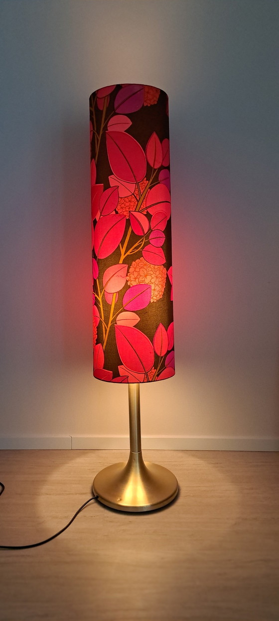 Image 1 of Lampe rétro rare des années 70 - Motif floral - Eye Catcher