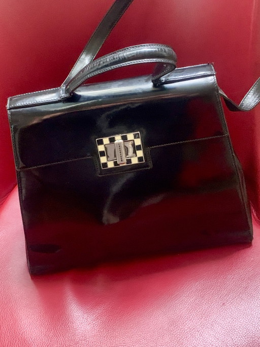 Rara borsa a trapezio vintage di Karl Lagerfeld (anni '90) – Articolo d'archivio e da collezione – top handle tassen