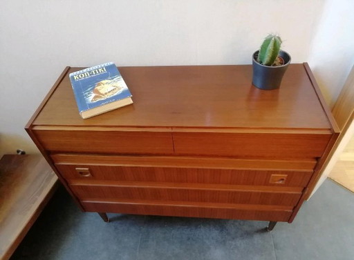 Shoe cabinet sideboard 60s made of real wood in Danish design