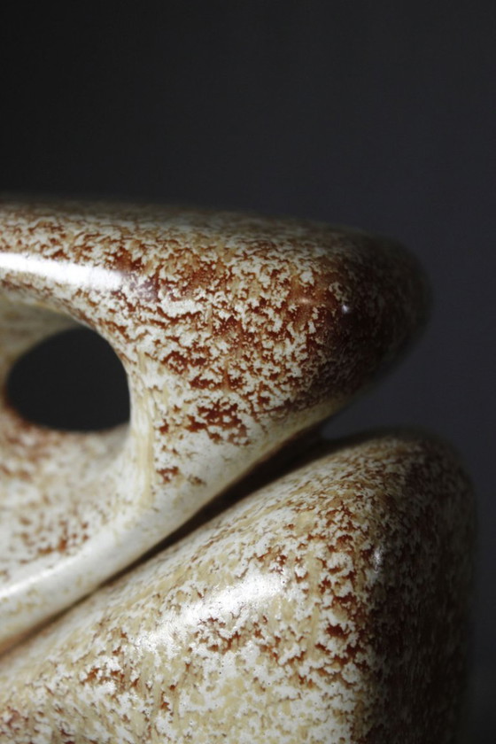 Roberto Rigon & Bertoncello Ceramiche - Free Form Double Body Vase Italy 1970s – Mid Century Modern (photo 6 of 9)