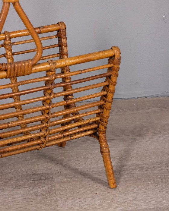 Vintage 1960s Italian Design Bamboo Magazine Rack (photo 4 of 7)