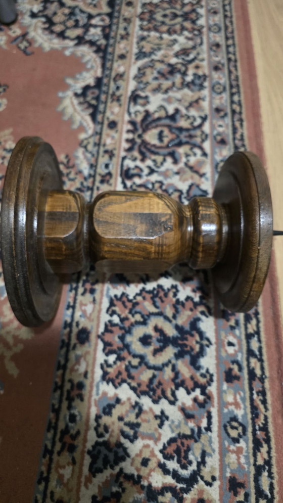 Vintage Brutalistische Houten Kerk Kandelaar - Massief Eiken (28cm) – Kandelaars en kaarsen (photo 12 of 13)