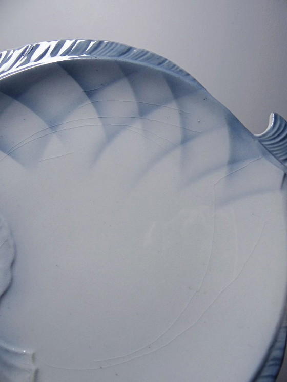 Image 1 of Vintage Czechoslovakian earthenware fish service, 6 plates and one platter