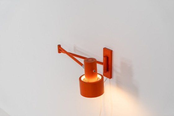 Image 1 of Lámpara de pared “Skala” naranja de Jo Hammerborg para Fog & Mørup (Dinamarca, años 60).