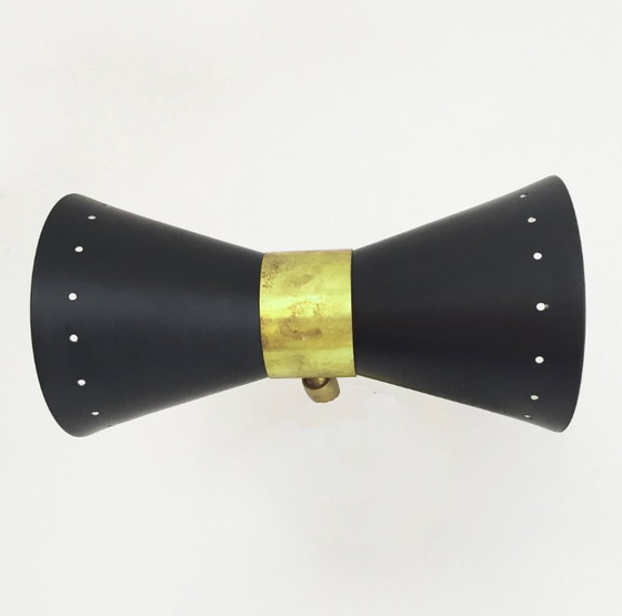 Image 1 of Italiaanse dubbele wandlamp, design uit de jaren 50