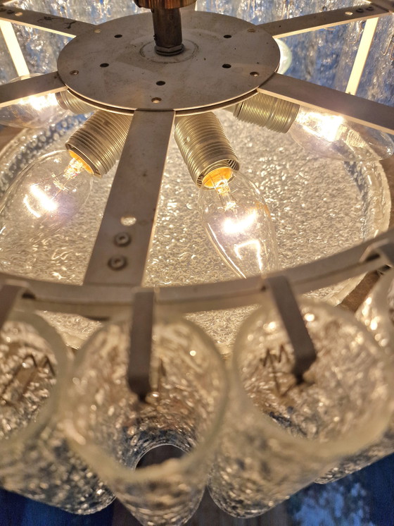 Image 1 of Doria Leuchten hanging lamp, Mid Century Modern design.32 ice cream tubes,