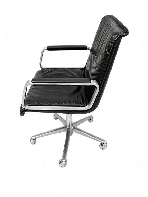Wilkhahn Delta 2000 bureaustoel – leer & aluminium – designklassieker – Wilkhan, Draaistoelen, Leather (photo 4 of 10)