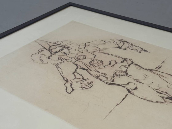 Image 1 of Lithografie Clown / Harlekijn van A. Hürlimann, beperkte oplage, jaren 70