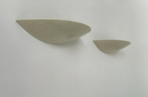Image 1 of Paire d'appliques vintage en porcelaine craquelée, France, 1970