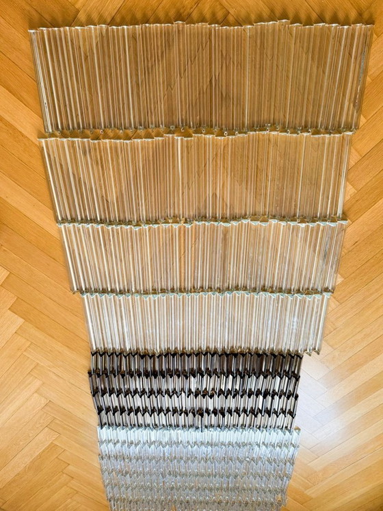 Image 1 of Weelderige kroonluchter van Paolo Venini voor Vivarini, Muranoglas/Prismaglas, Italië, jaren 70, op maat gemaakt