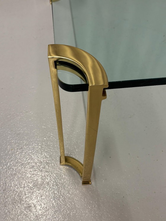 Image 1 of Tavolino da caffè vintage in bronzo e vetro di Peter Ghyczy, Germania anni '70