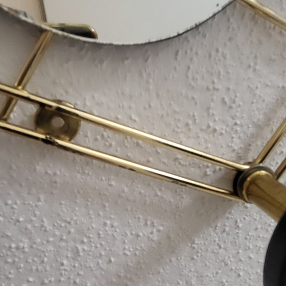 Image 1 of Coat rack, 1950s design coat rack, mirror and brass