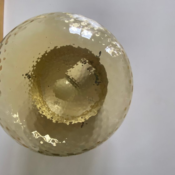 Image 1 of Antique round yellow-gold glass wall sconce/ceiling light, 23 cm