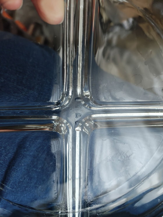 Fidenza Italy Cabaret Mina 1970er geteilte Servierschale, Tischdekoration, Glas, Transparent (Foto 4 von 5)