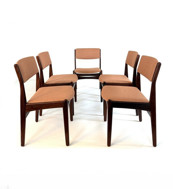 Image 1 of Ensemble de 5 chaises de salle à manger vintage restaurées Hans Olsen '60