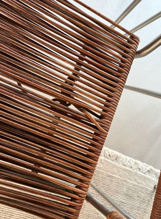 6x Sillas Pierantonio Bonacina 'Miss B' - Tito Agnoli (Fixer Uppers) – Sillas de comedor, Leather, rvs (photo 5 of 6)