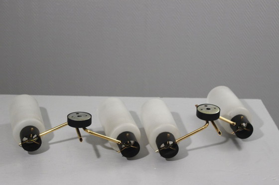 Image 1 of Pareja de apliques de pared de los años 50, diseño Arlus Lunel Guariche Stilnovo