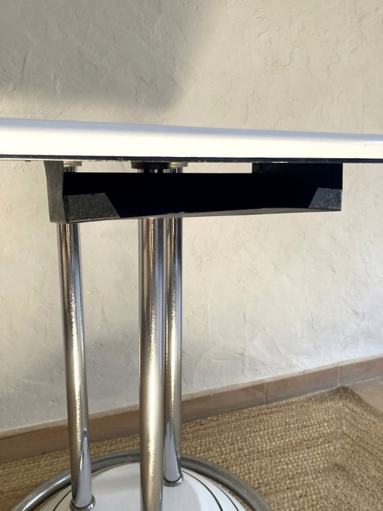 Image 1 of Antique cast iron and enameled metal table, ca. 1950