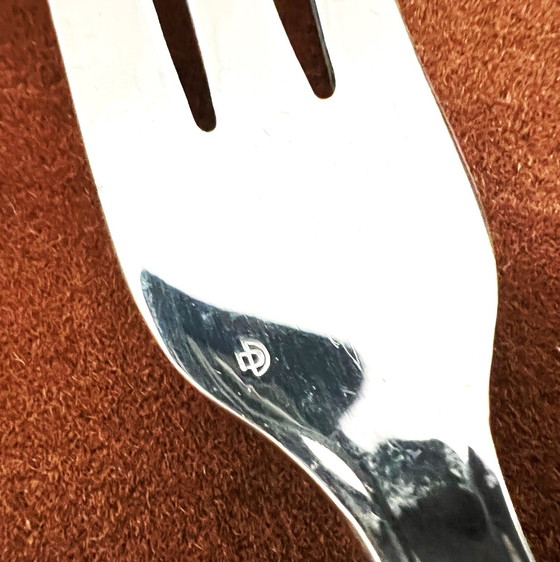Image 1 of Set of 12 Devouge Dupont Stainless Steel Forks and 1 Dessert Scoop
