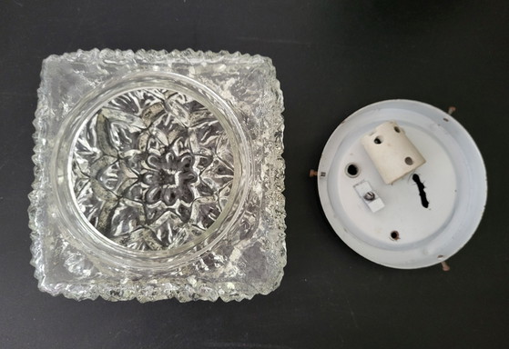 Image 1 of Vintage flower ceiling light from the 1970s.