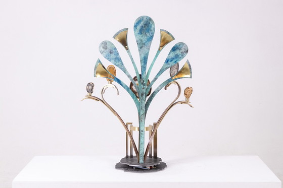 Image 1 of Lampe-Sculpture With Agates - Work by Artisan d'Art