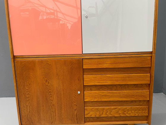 Image 1 of U-450 kast in eiken van Jiří Jiroutek voor Interiér Praha, Tsjecho-Slowakije, jaren 1960