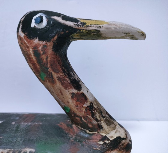 Image 1 of canard appelant bois patiné vintage