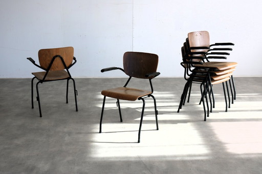 6 sillas escolares vintage