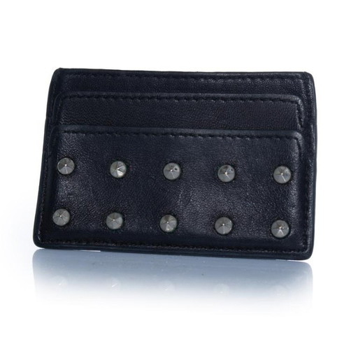 Alexander McQueen, black leather card holder